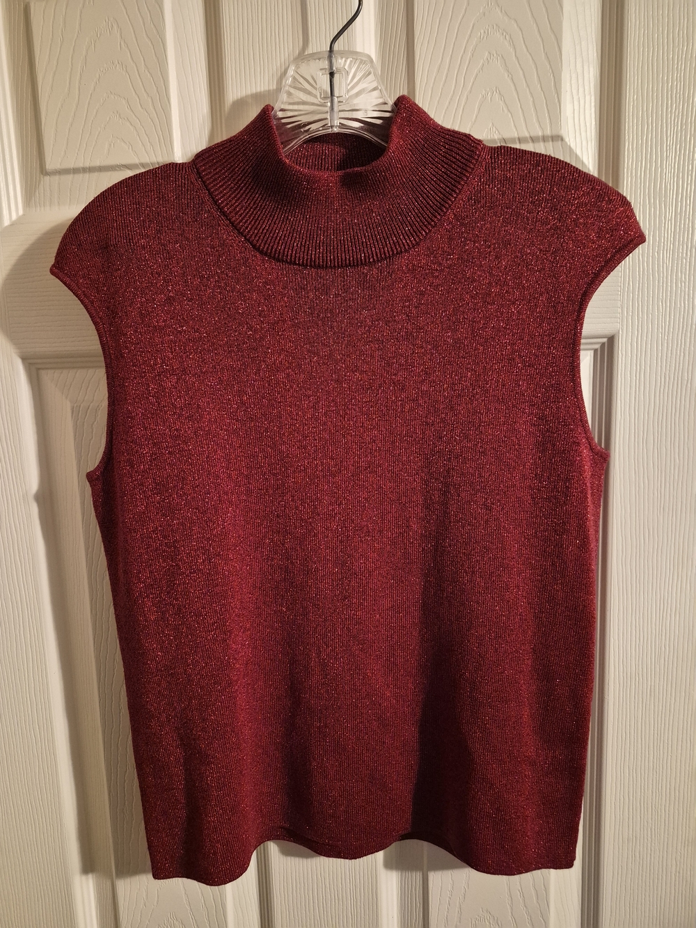 Coldwater Creek Metallic Red Sleeveless Turtleneck Camisole
